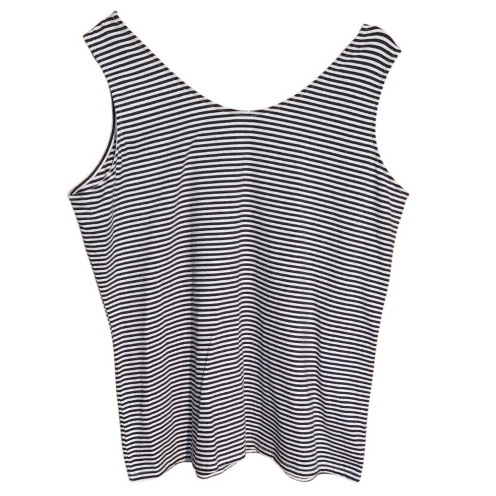 New Talbots Reversible V Neck Scoop Neck Tank Top Women's 2X Striped Nautical